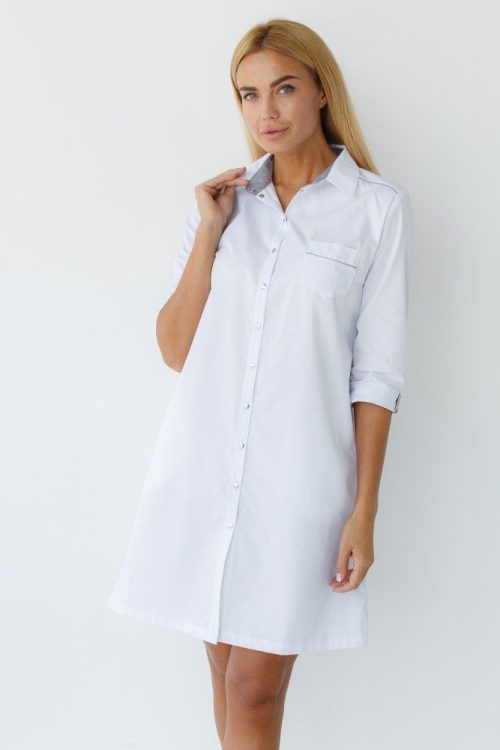 Fartuch medyczny damski Manhattan biało-szary