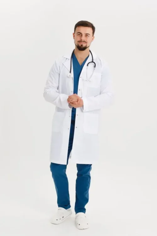 Fartuch medyczny męski Berlin w kolorze białym