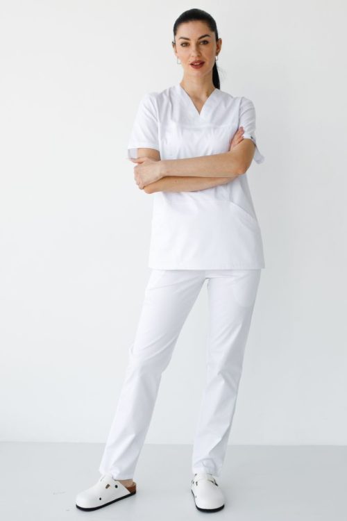 Komplet medyczny damski Topaz w kolorze białym
