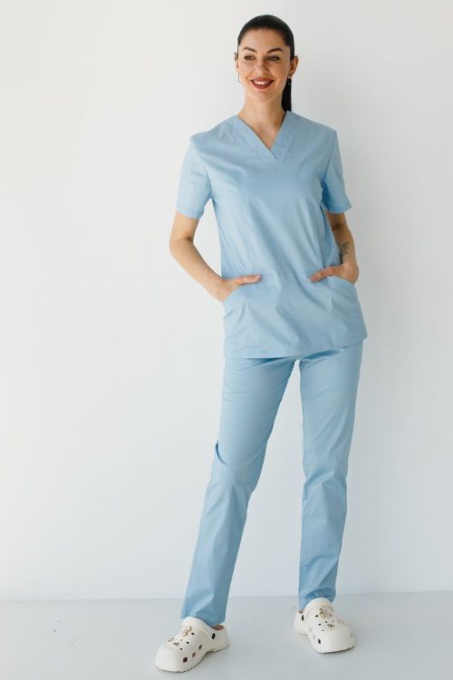 Komplet medyczny damski Topaz w kolorze lazurowym
