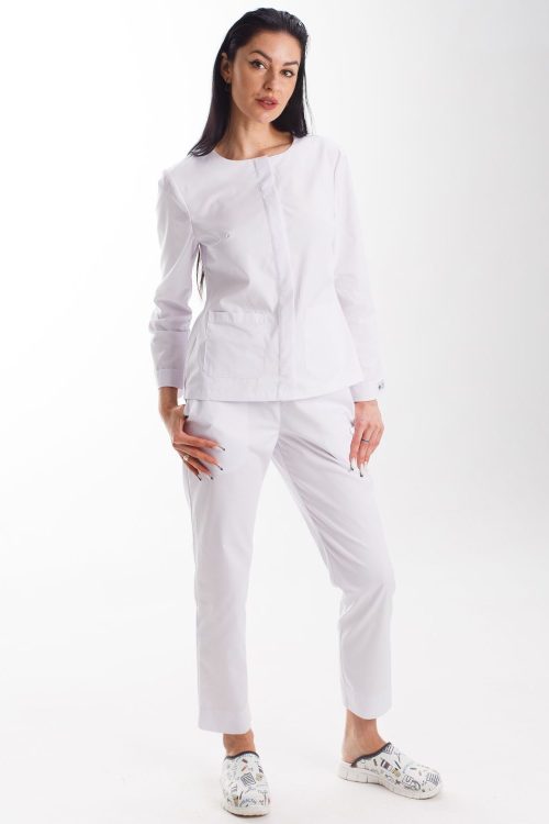 Komplet medyczny damski Żaklin w kolorze białym