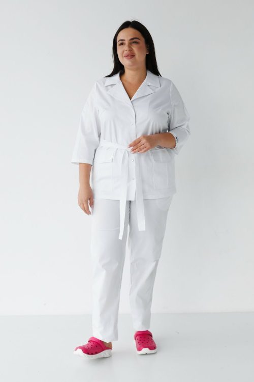 Medyczny komplet damski dwuczęściowy Cape Town w kolorze białym