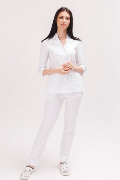 Komplet medyczny damski Elżbieta w kolorze białym