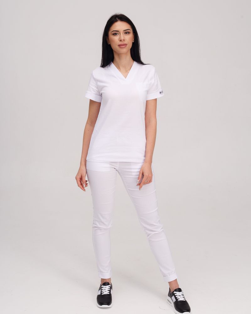 Komplet medyczny damski Marcel w kolorze białym