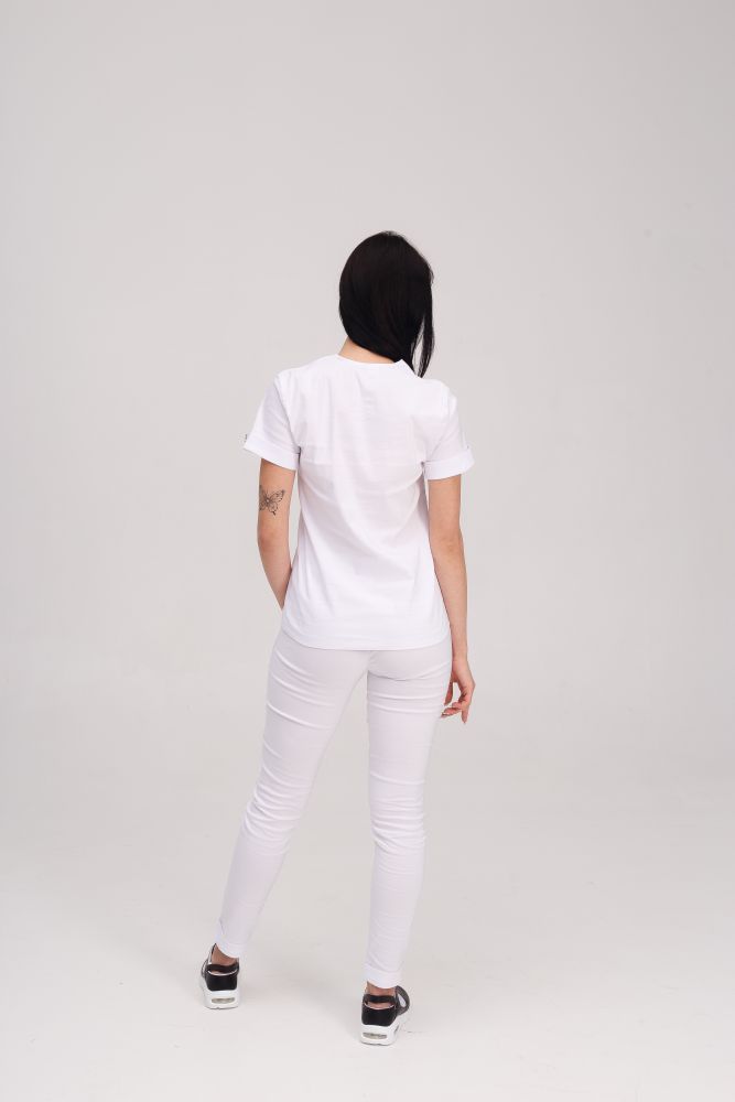 Komplet medyczny damski Marcel w kolorze białym - obrazek 2