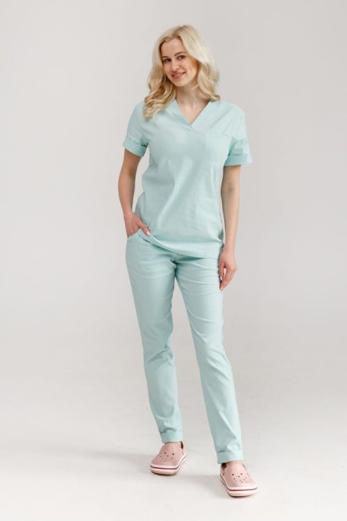 Komplet medyczny damski Marcel w kolorze miętowym