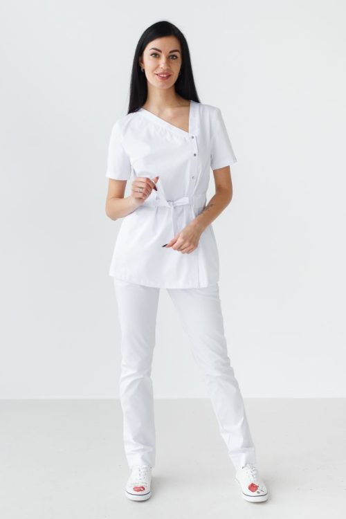 Komplet medyczny damski Naomi w kolorze białym
