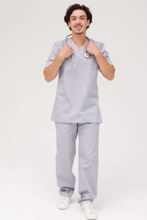 Komplet medyczny męski Granit w kolorze szarym