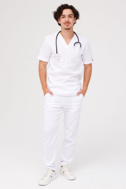Komplet medyczny męski Marcel w kolorze białym