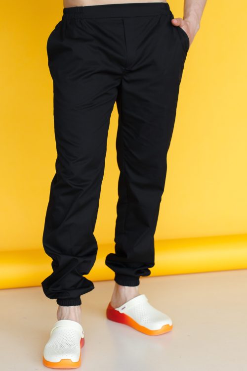 Męskie spodnie medyczne joggery czarne