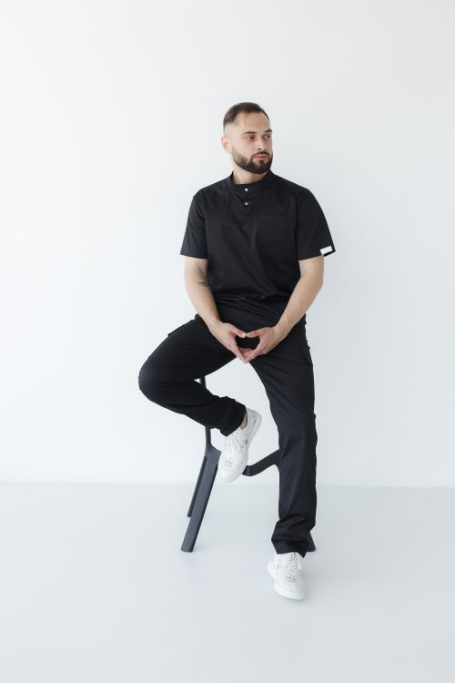 Męski strój medyczny Denver w kolorze czarnym