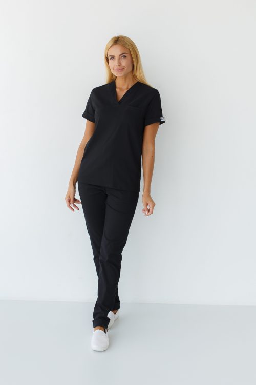 Damski strój medyczny chirurgiczny Marcel w kolorze czarnym