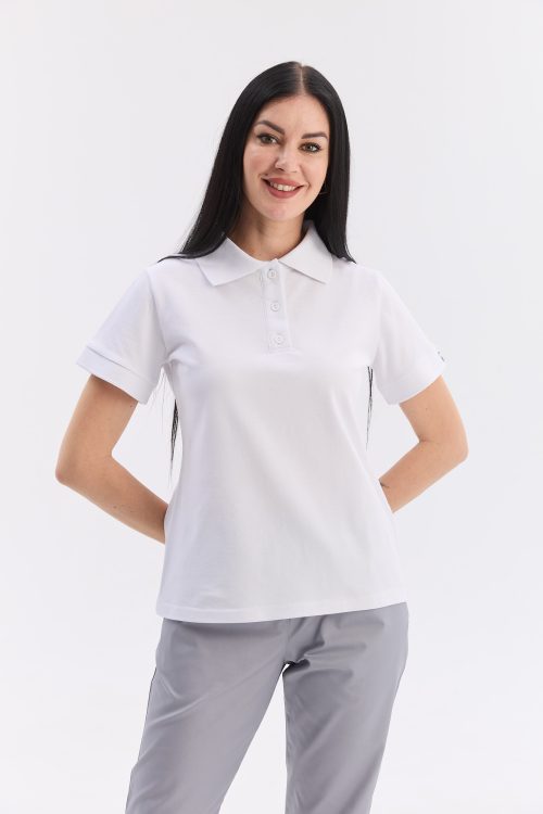 Damskie polo medyczne białe NEW