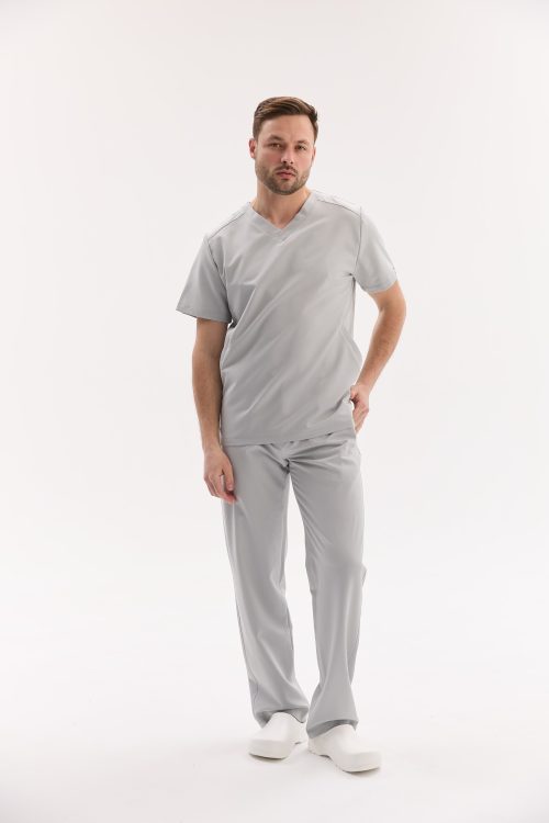 Męski strój medyczny chirurgiczny Portland w kolorze jasnoszarym