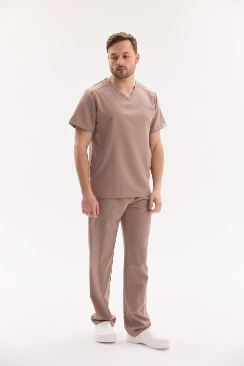 Męski strój medyczny chirurgiczny Portland w kolorze mokka