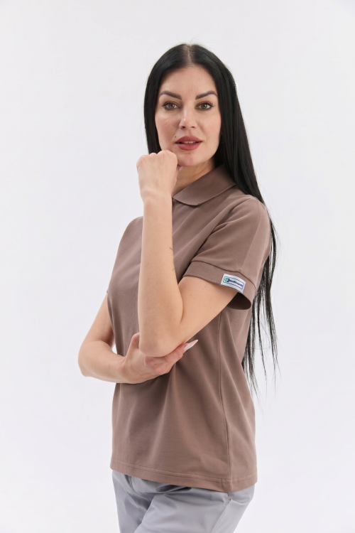 Damskie polo medyczne mokko NEW