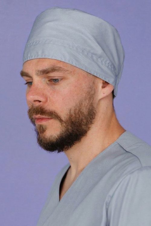Klasyczny czepek medyczny w kolorze szarym