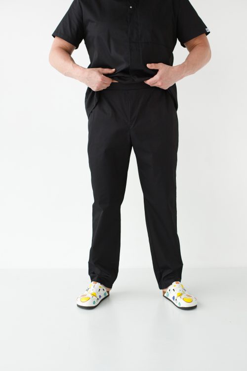 Męskie spodnie medyczne Boston czarne +SIZE