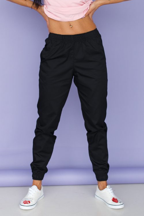 Damskie spodnie medyczne joggery czarne