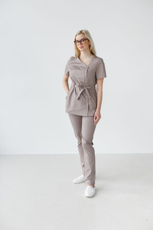 Komplet medyczny damski Naomi w kolorze mokka