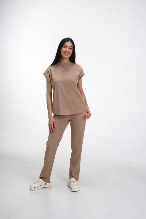 Komplet medyczny damski Sydney w kolorze piaskowym