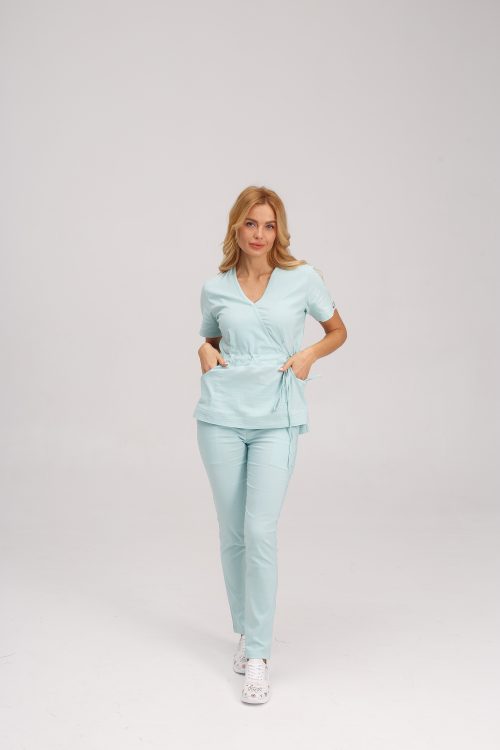 Komplet medyczny damski Rio w kolorze miętowym