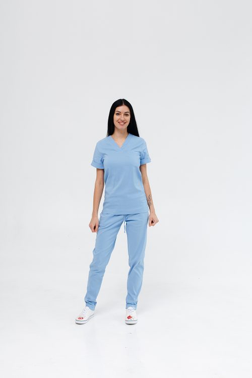 Damski strój medyczny chirurgiczny Marcel w kolorze niebieskim