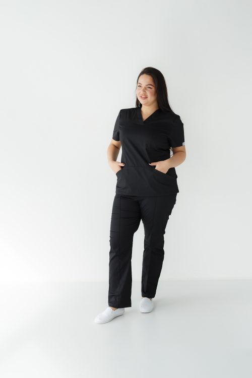 Komplet medyczny damski Topaz w kolorze czarnym