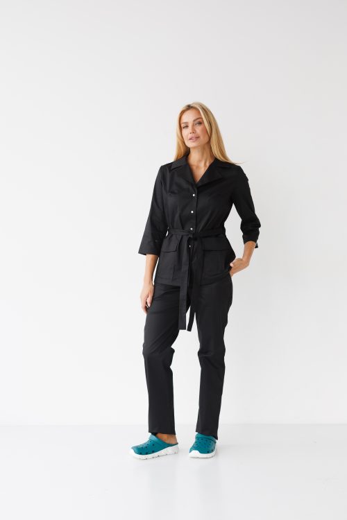 Medyczny komplet damski dwuczęściowy Cape Town w kolorze czarnym