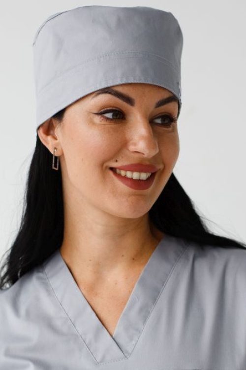 Klasyczny czepek medyczny w kolorze szarym (Elite Stretch)