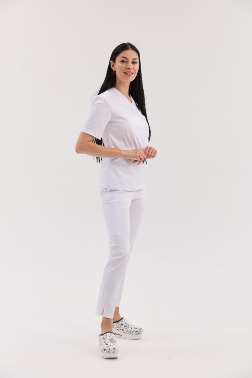 Damski strój medyczny Ostin biały peach