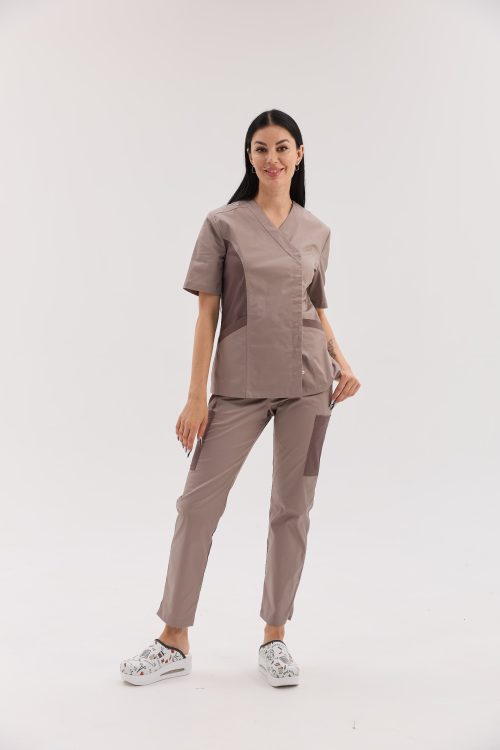 Damski strój medyczny Ostin mokka-kakao