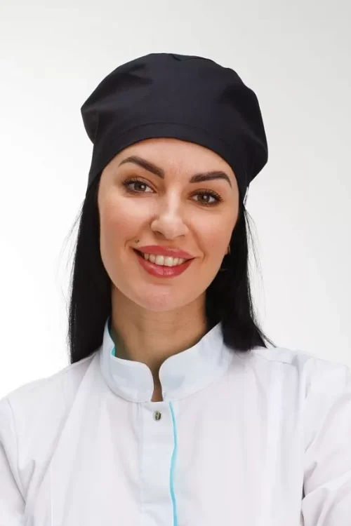 Czapka medyczna z wiązaniami Czarna